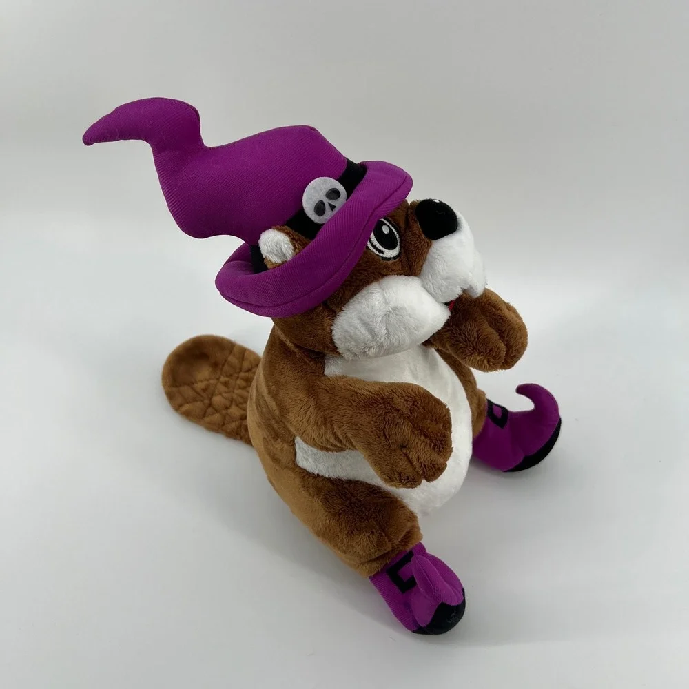 Buc-ee's Halloween Witch Beaver Plush Stuffed Animal Purple Hat & Boots 11